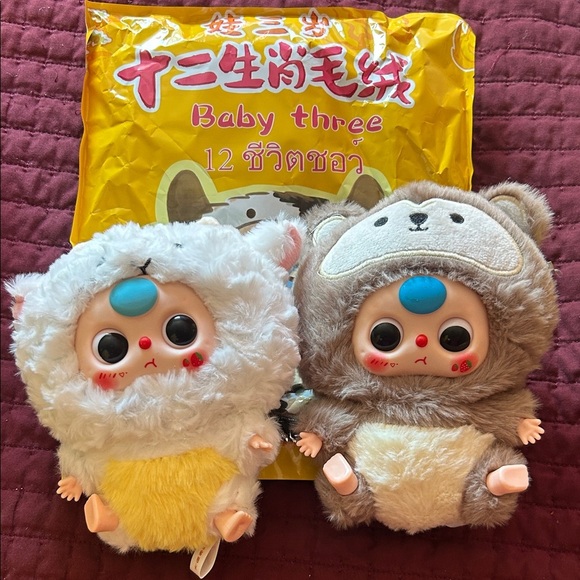 Cute Animal Plush Backpack - White and Brown! Baby three! Zodiac series - Picture 6 of 6